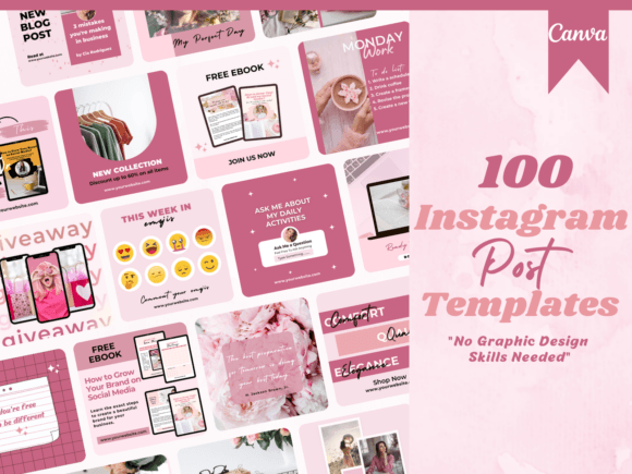 100 Pink Instagram Post Templates: Elevate Your Brand
