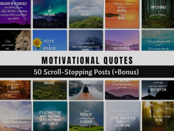 50 Motivational Quotes Canva Templates for Instagram