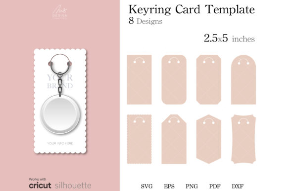 8 Keyring Display Card Templates SVG: Professional Packaging