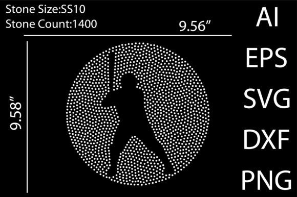 Baseball Man Rhinestone Templates: A Dynamic Design Asset