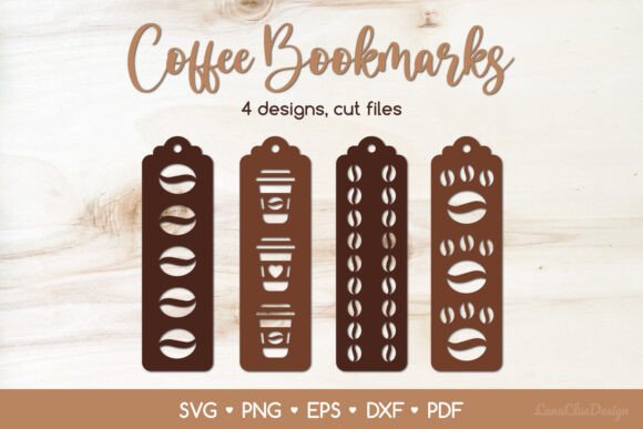 Charming Coffee Bookmarks SVG Papercut Templates for Crafters