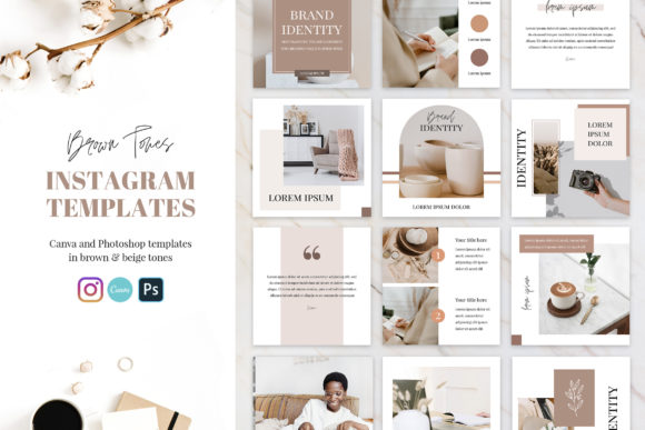 Effortless Style: Canva Instagram Templates in Brown Tones