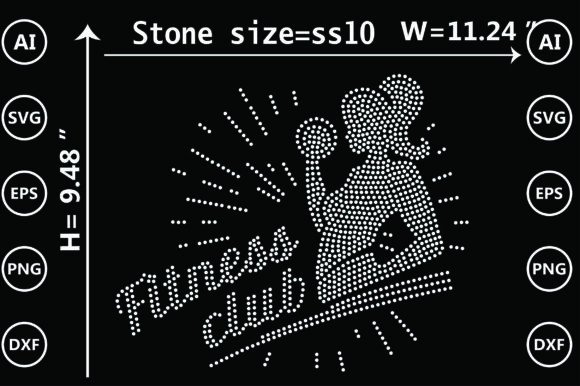 Gym Rhinestone Design Templates: A Bold Asset for Fitness Brands