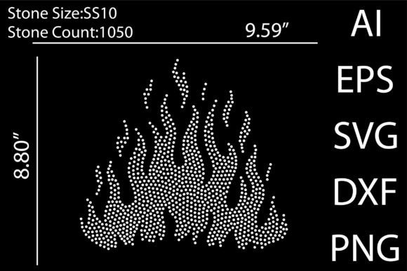 Ignite Your Projects with Fire Rhinestone Templates Design