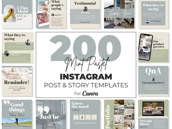 Instagram Canva Templates Mint Pastel: A Fresh Approach to Brand Aesthetics