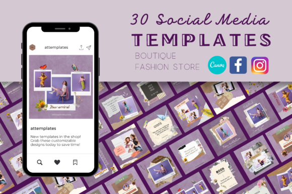 Purple Vintage Instagram Canva Templates: Aesthetic Social Posts