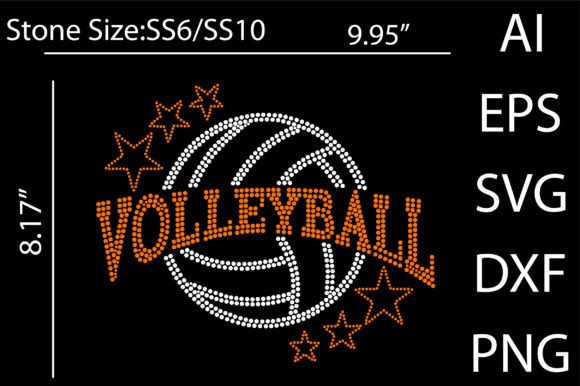 Sparkle and Sport: Unleashing Volleyball Rhinestone Templates