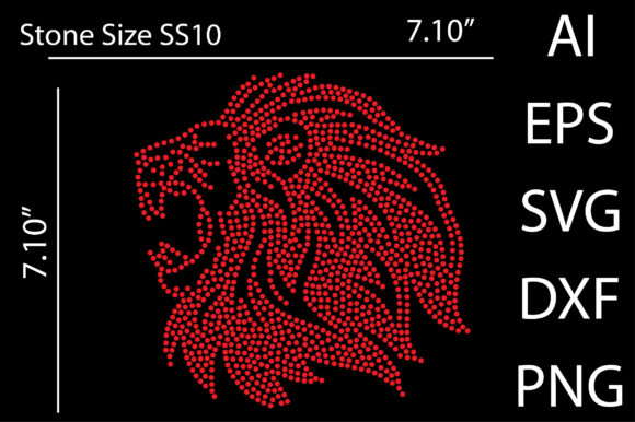 The Bold Spirit of Lion Rhinestone Templates